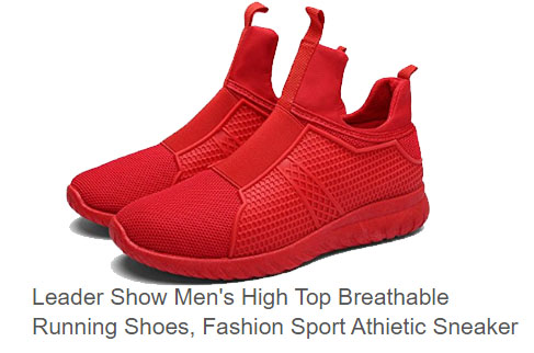 Leader Show red running shoes for men.